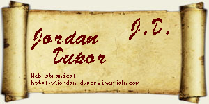 Jordan Dupor vizit kartica